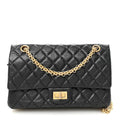 Aged Calfskin Quilted 2.55 Reissue 225 Flap Black