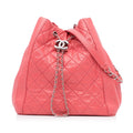 Chanel CC Lambskin/Calfskin Drawstring Bucket Bag