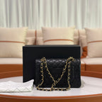 CHANEL CF SMALL BLACK CAVIAR LEATHER WITH GOLD HARDWARE – MICROCHIP MODEL