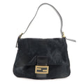 FENDI Mamma Baguette Unborn Calf Leather Shoulder Bag Bleck 26325