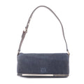 FENDI Denim Leather Shoulder Bag Hand Bag Navy Brown 26640