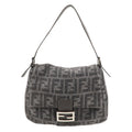 FENDI Mamma Baguette Zucca Wool Leather Shoulder Bag 26325