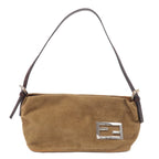 FENDI Corduroy Leather Shoulder Bag Hand Bag Brown 26636