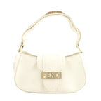 FENDI Leather Shoulder Bag Hand Bag White 8BR396
