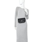 Calfskin Quilted CC Uniform Flap Belt Bag Black