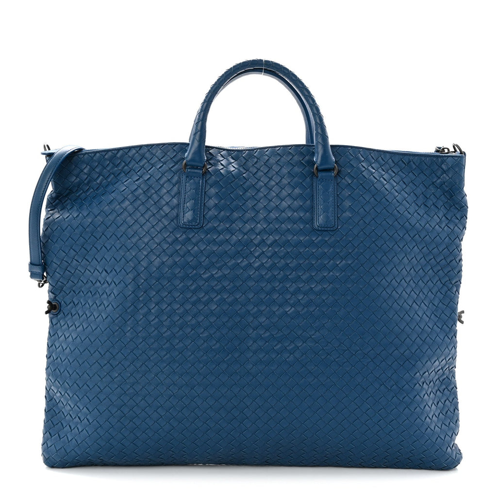 Nappa Intrecciato Medium Convertible Tote Atlantic