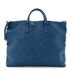 Nappa Intrecciato Medium Convertible Tote Atlantic