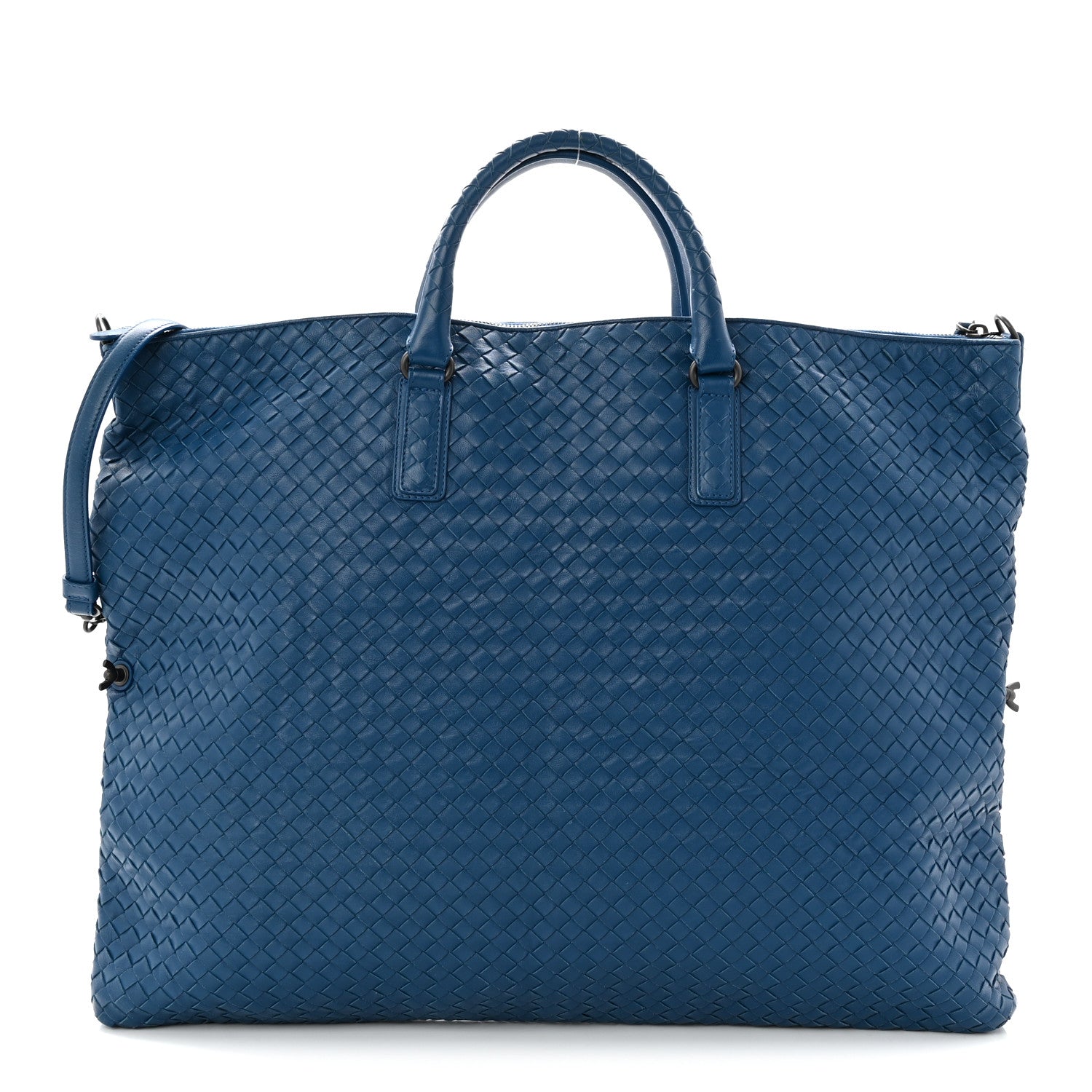 Nappa Intrecciato Medium Convertible Tote Atlantic