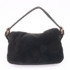 FENDI Corduroy Shoulder Bag Hand Bag Black