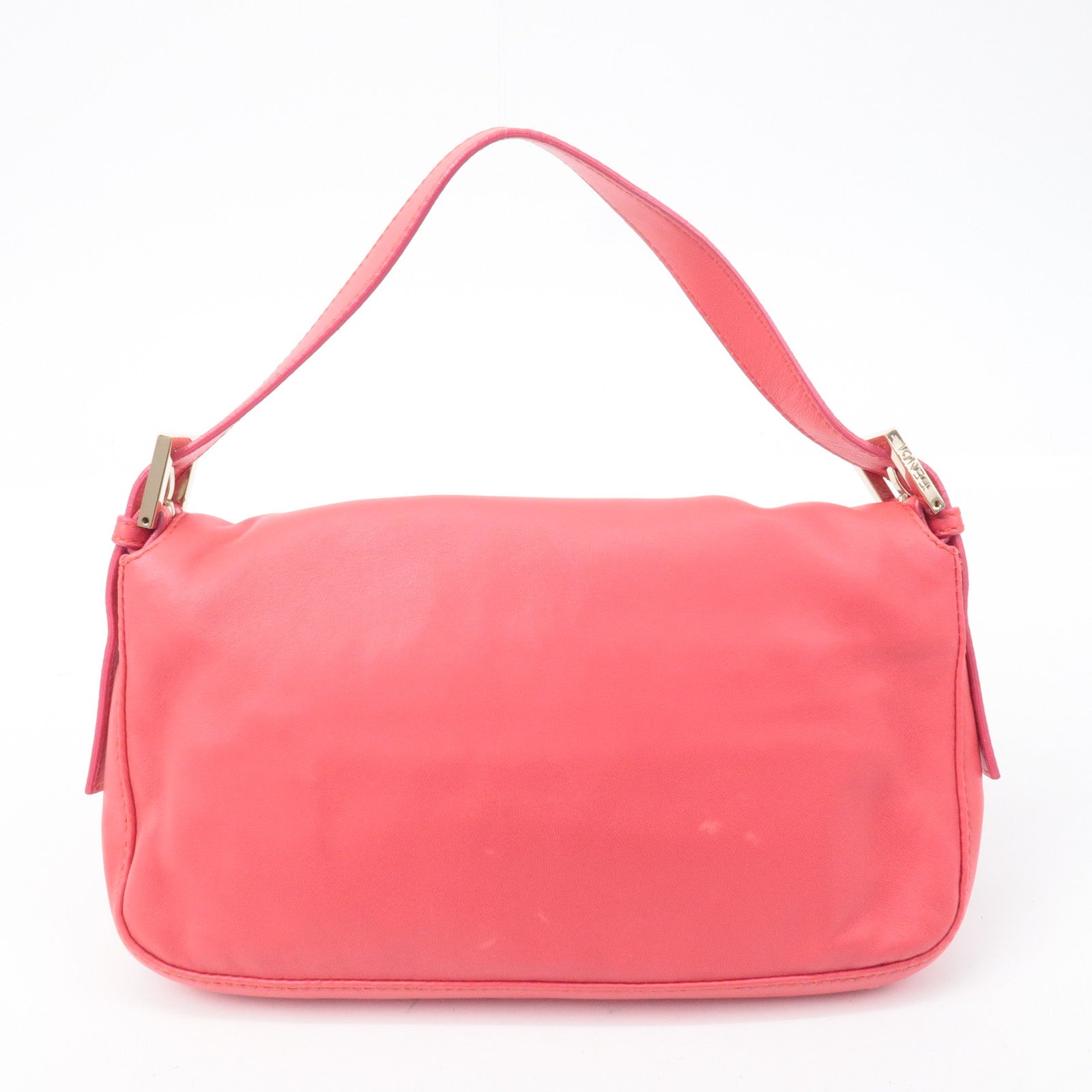 FENDI Mamma Baguette Leather Hand Bag Shoulder Bag Pink 8BR600