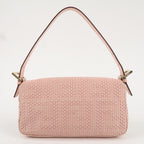 FENDI Mamma Baguette Leather Shoulder Bag Pink 8BR600