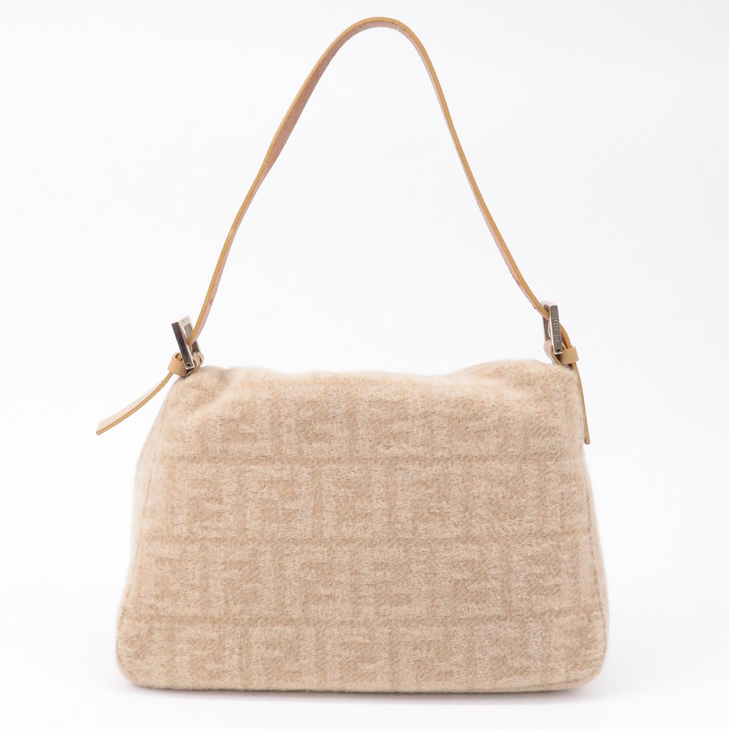 FENDI Mamma Baguette Zucca Wool Leather Shoulder Bag 26325