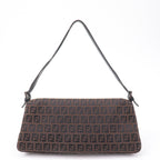 FENDI Mamma Baguette Zucchino Canvas Leather Hand Bag 8BR181