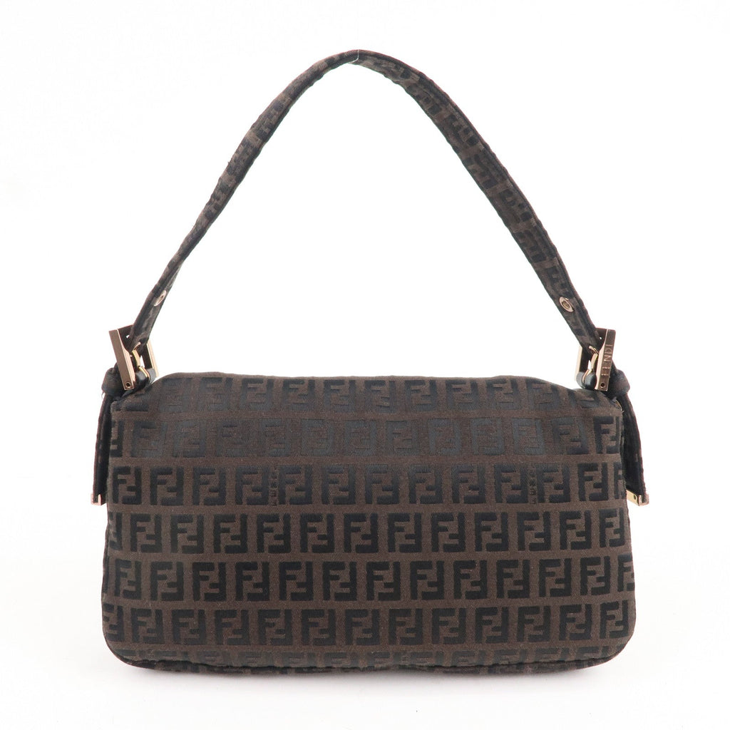 FENDI Mamma Baguette Zucchino Canvas Leather Bag 8BR000