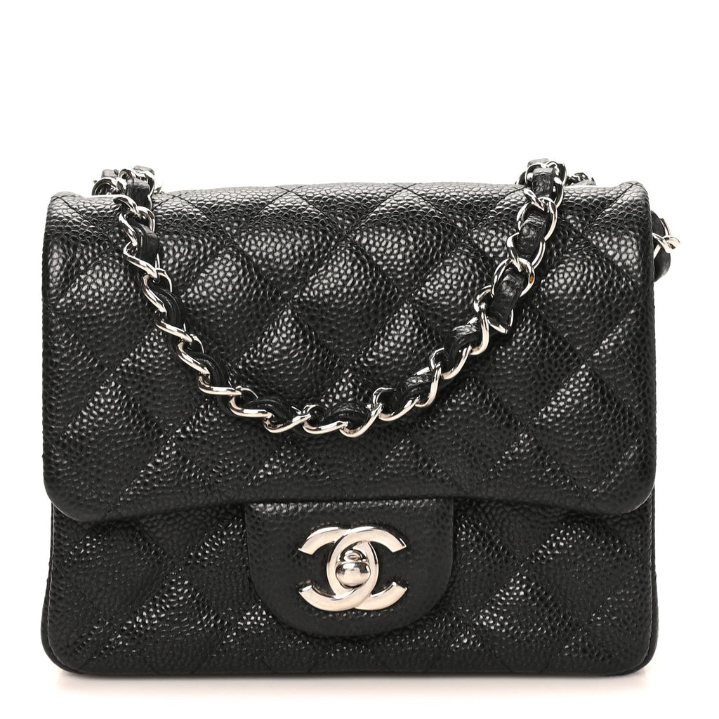 Caviar Quilted Mini Square Flap Black