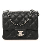 Caviar Quilted Mini Square Flap Black