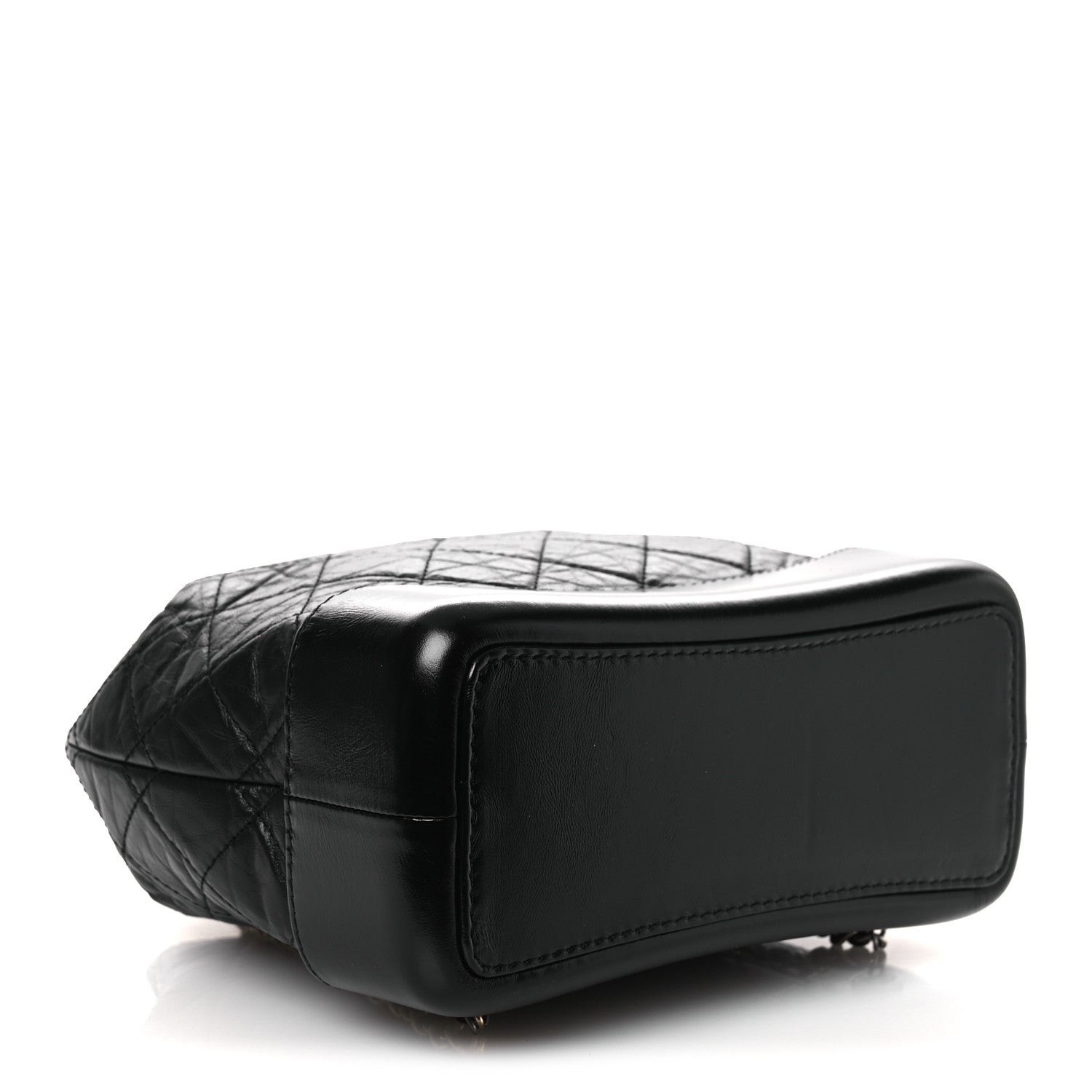 Aged Calfskin Quilted Small Gabrielle Backpack Black