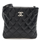 Calfskin Quilted Crossbody Bag Black