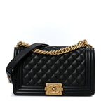 Caviar Quilted Medium Boy Flap Black