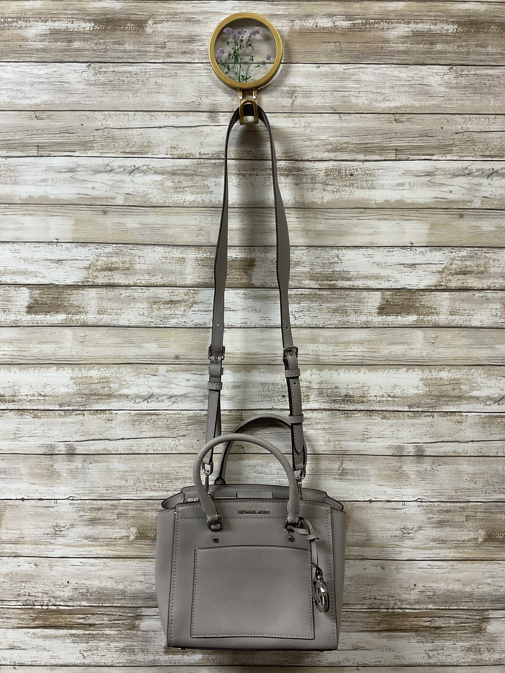 Crossbody Designer By Michael Kors In Grey, Size:Medium