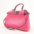 FENDI Leather Micro Peekaboo 2Way Bag Hand Bag Pink 8M0355