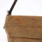 FENDI Corduroy Leather Shoulder Bag Hand Bag Brown 26636