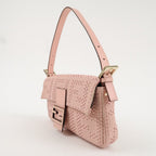 FENDI Mamma Baguette Leather Shoulder Bag Pink 8BR600