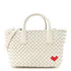 Nappa Intrecciato Mini Heart Cabat White