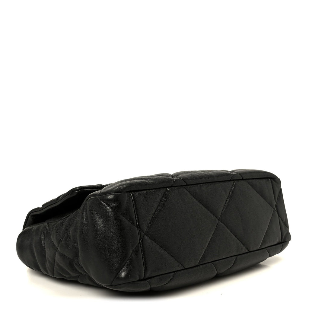 Goatskin Quilted Large Chanel 19 Flap Black