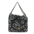 Cashmere Quilted Camellia Chanel 22 Black White
