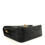 Lambskin Quilted Mini Square Flap Bag Black