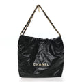 Shiny Calfskin Quilted Small Chanel 22 Black