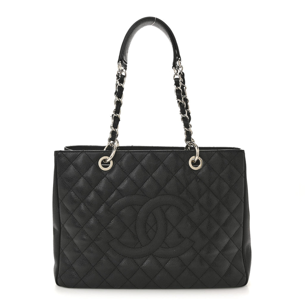 Caviar Quilted Grand Shopping Tote GST Black