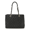 Caviar Quilted Grand Shopping Tote GST Black