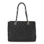 Caviar Quilted Grand Shopping Tote GST Black