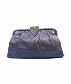 FENDI Brown Leather Solid Clutch