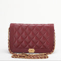 Chanel Burgundy Boy Wallet on Chain Bag Lambskin 2017