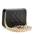 Caviar Quilted Boy Flap Waist Belt Bag Black
