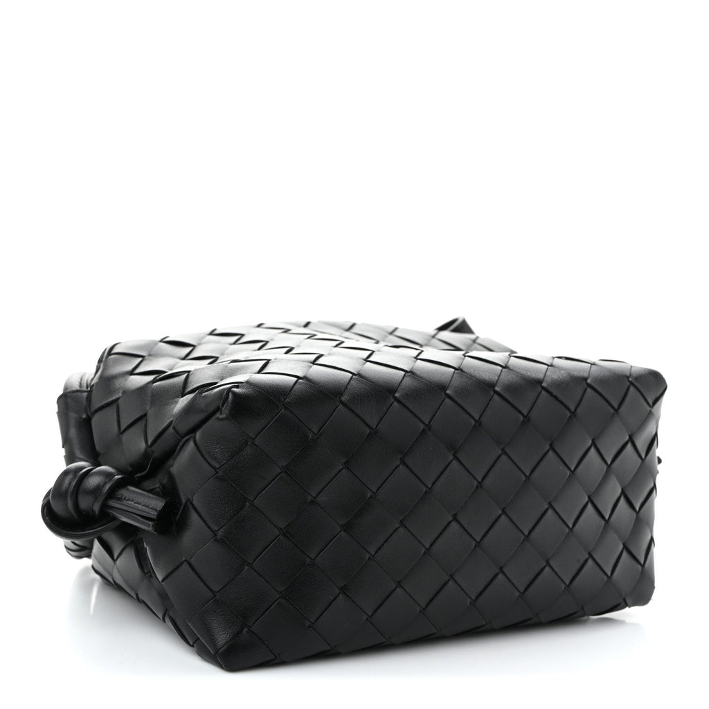 Calfskin Intrecciato Small Loop Top Handle Black