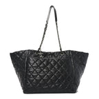 Lambskin Quilted Week End on Mars Tote Black