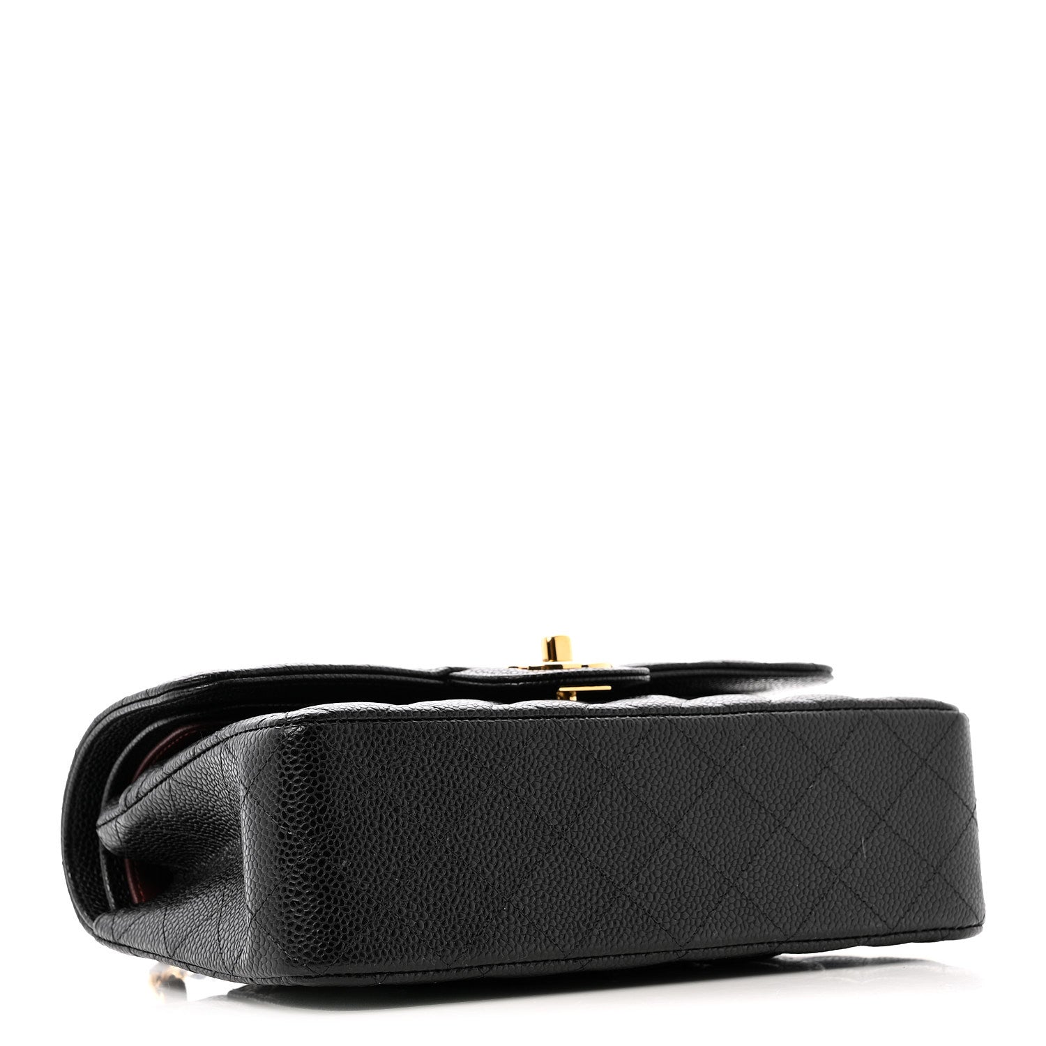 Caviar Quilted Small Double Flap Black
