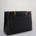 Chanel Grand Shopping Tote Black GST Bag in Caviar Leather with Gold Hardware Medium