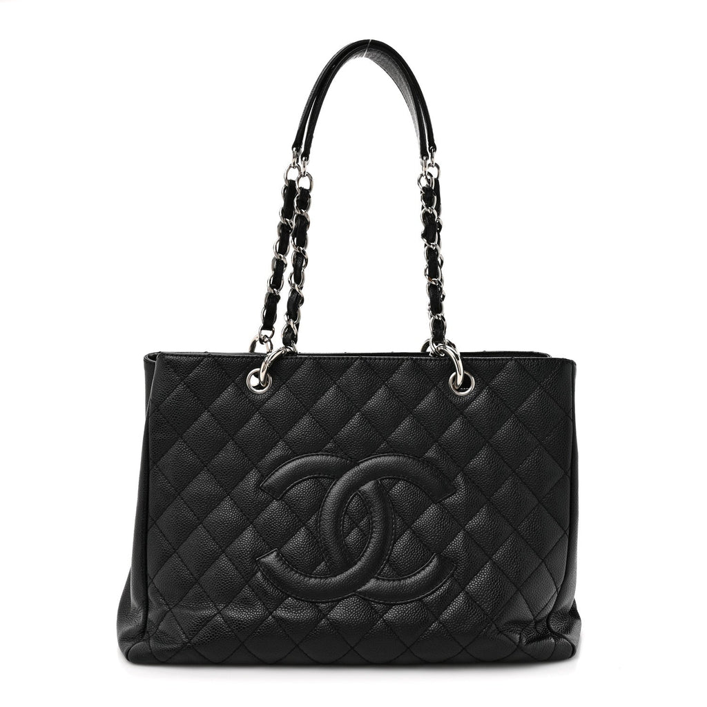 Caviar Quilted Grand Shopping Tote GST Black
