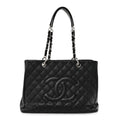 Caviar Quilted Grand Shopping Tote GST Black