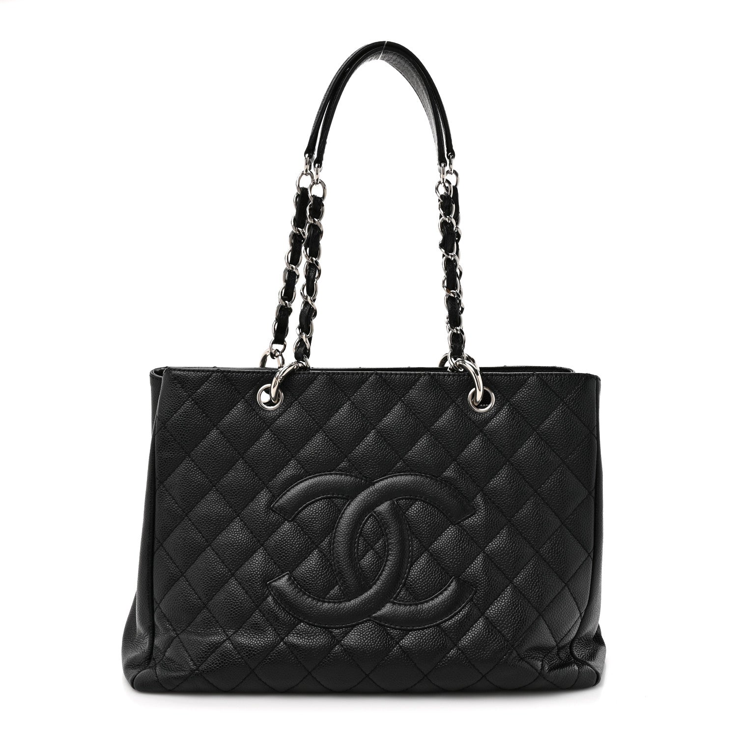 Caviar Quilted Grand Shopping Tote GST Black