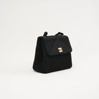Chanel Vintage Silk Rope Mini Kelly Flap Black 1997