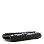Caviar Quilted Clutch With Chain Flap Black