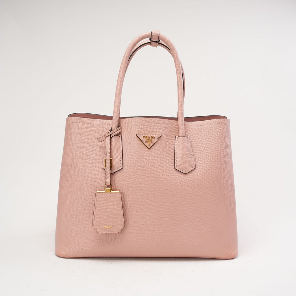 Prada Saffiano Cuir Medium Double Bag Pink