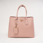Prada Saffiano Cuir Medium Double Bag Pink