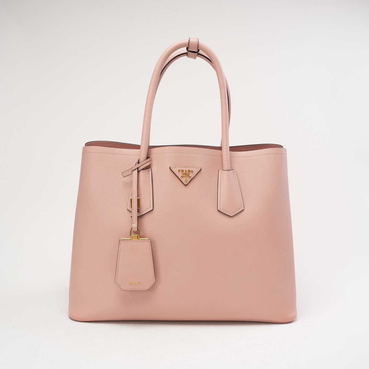 Prada Saffiano Cuir Medium Double Bag Pink